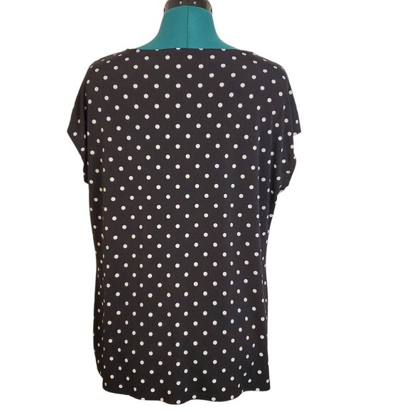 Lane Bryant Womens Top‎ Black White Polka Dot Sleeveless Size 14/16 Plus Casual - Picture 2 of 11